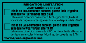 Irrigation Sticker
