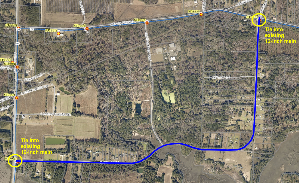 Image of map with Morgan Road highlighted in blue.